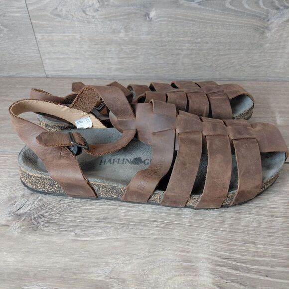 Haflinger Sandals Mens Brown Leather Peter Gladiator Fisherman Strappy Size 11 - Picture 7 of 14